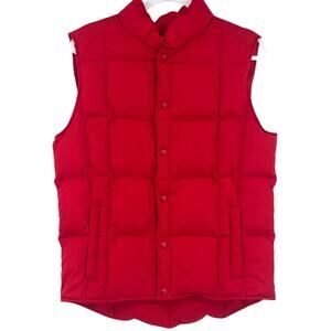 Lands End Down Filled Puffer Vest Mens Sz S Costume Marty McFly Preppy Gorp Red